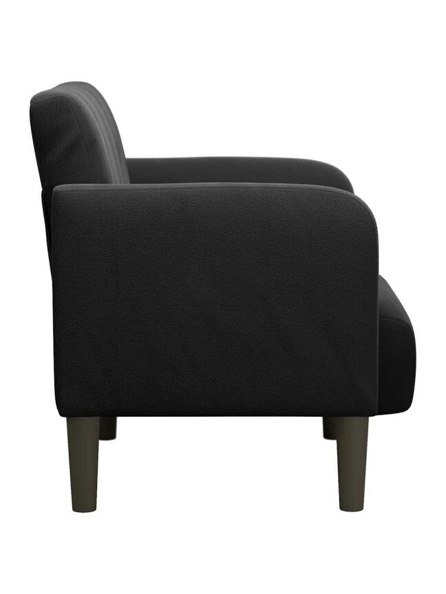 Sofa-fotelis su porankiais, juodas, 54 cm, aksomas 3
