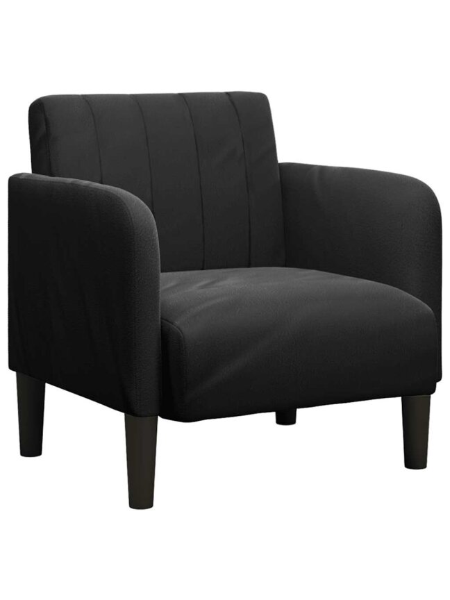 Sofa-fotelis su porankiais, juodas, 54 cm, aksomas 1