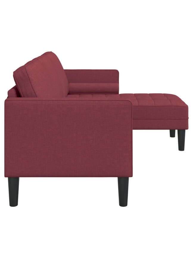 Sofa set, wine red, 173 x 131 x 67 cm, fabric 4