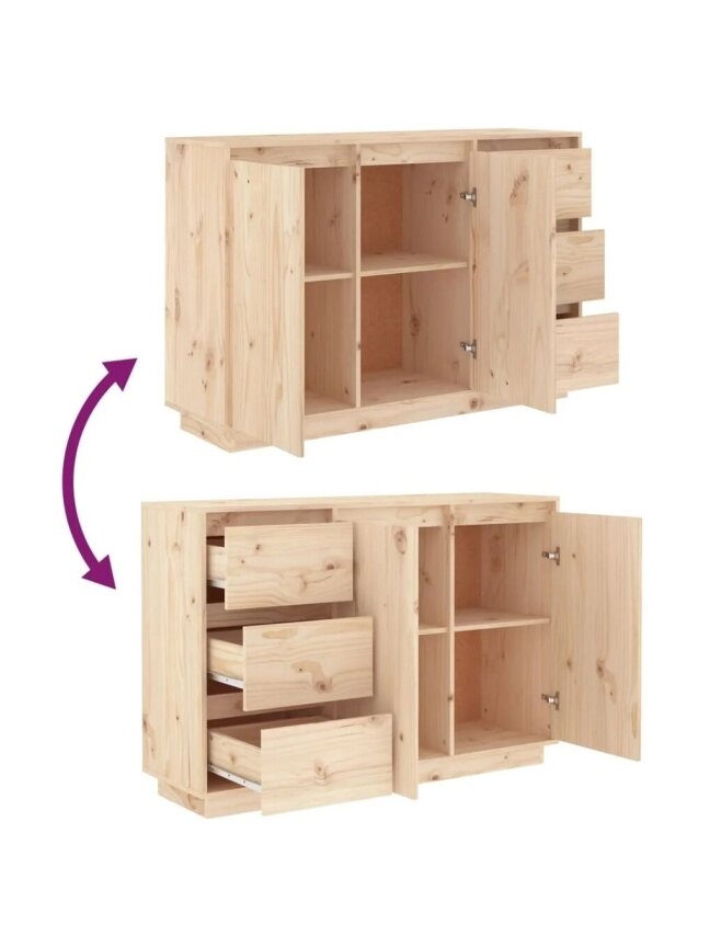 Side cabinet, 111x34x75 cm, solid pine wood 4