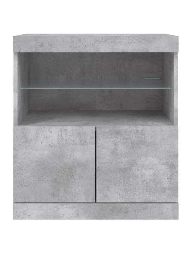 Šoninė spintelė su LED lemputėmis, betono pilka, 60x37x67cm 5