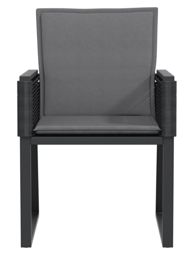 Garden chairs with cushions, 4 pcs, black, poly rattan 3 Garden chairs with cushions, 4 pcs, black, poly rattan 3