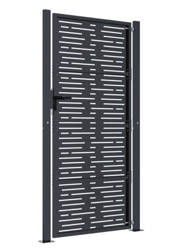 Garden gate, anthracite, 105×205 cm, steel, square design 4