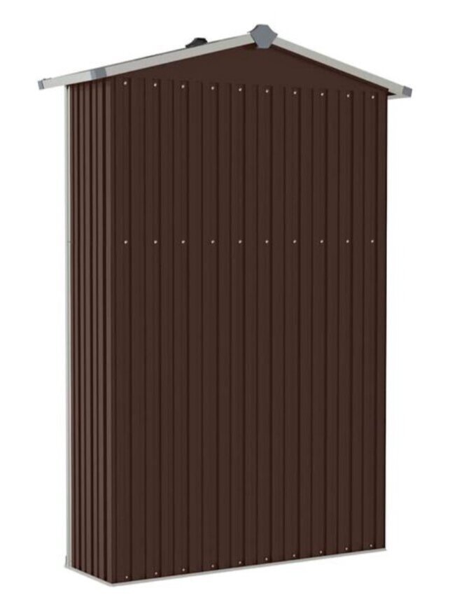 Garden Shed, Brown, 116 × 45 × 175 cm, Galvanized Steel 6