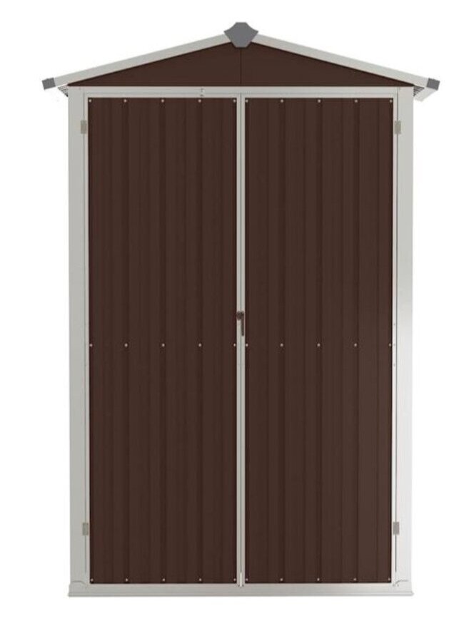 Garden Shed, Brown, 116 × 45 × 175 cm, Galvanized Steel 5