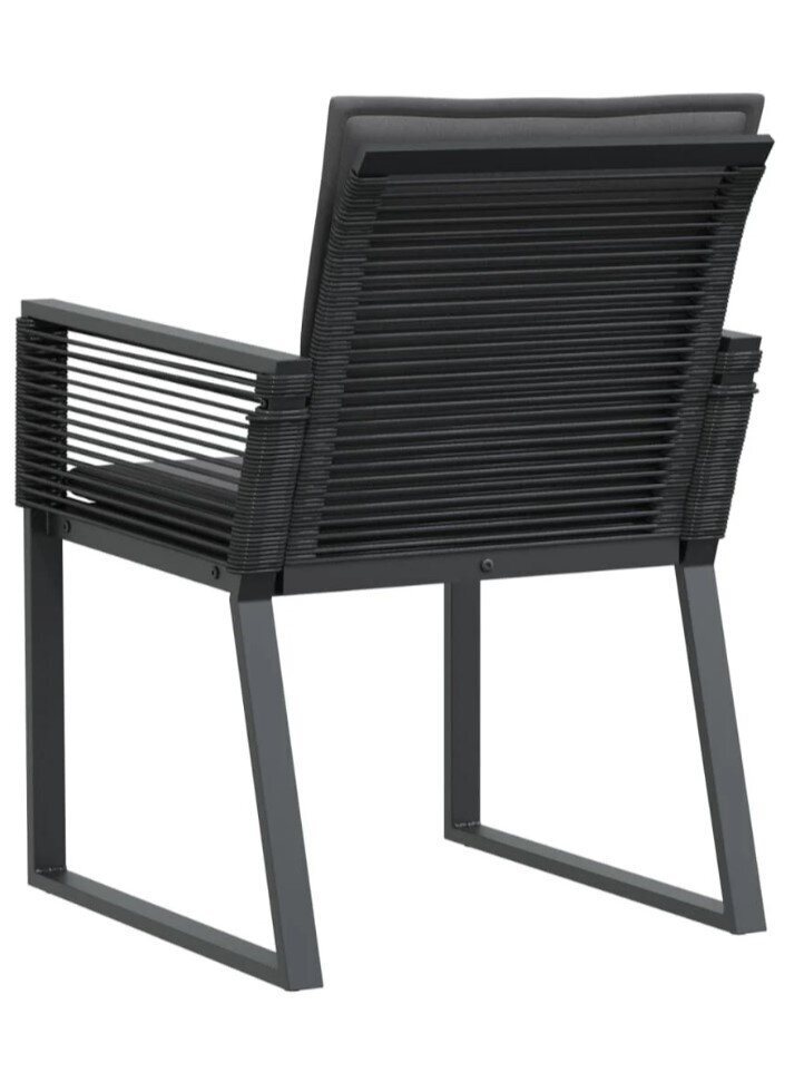 Garden chairs with cushions, 4 pcs, black, poly rattan 5
