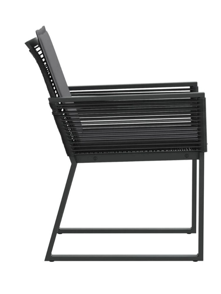 Garden chairs with cushions, 4 pcs, black, poly rattan 4 Garden chairs with cushions, 4 pcs, black, poly rattan 4