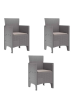 Garden chairs, 3 pcs, light grey, polypropylene