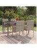Garden chairs with cushions, 4 pcs, grey, poly rattan