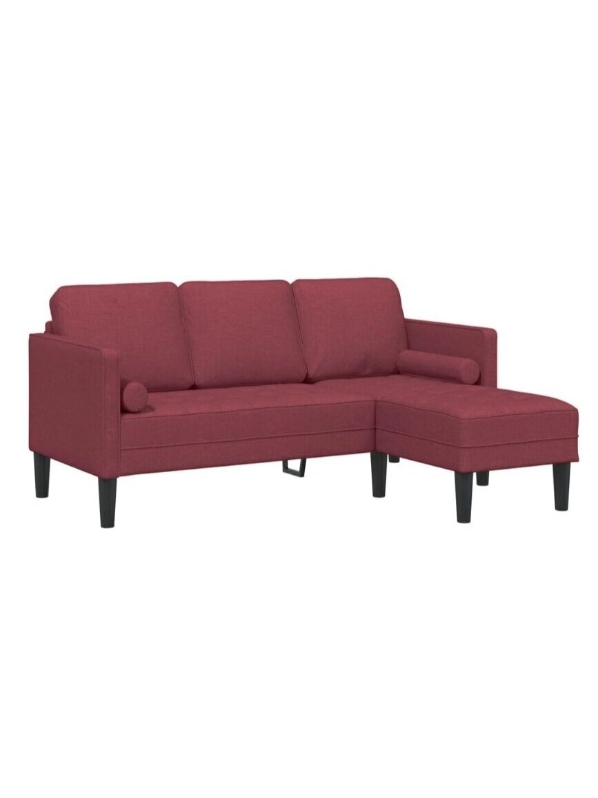 Sofa set, wine red, 173 x 131 x 67 cm, fabric 6