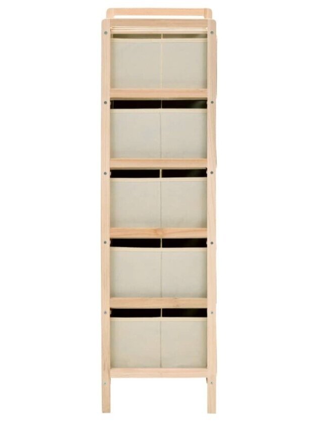 Cabinet with 5 fabric baskets, cedar wood, sand color 3 Cabinet with 5 fabric baskets, cedar wood, sand color 3