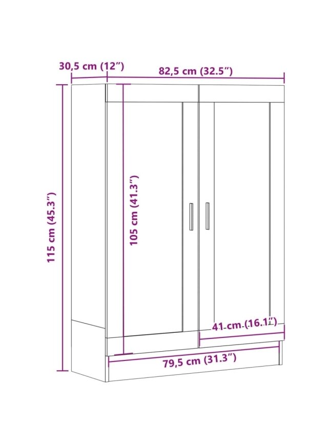 Bookshelf, artisan oak, 82.5x30.5x115 cm, wood 10