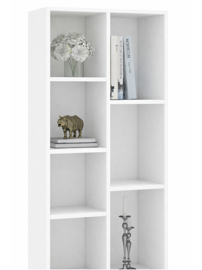 Книжный шкаф, белый, 50 × 25 × 106 см, инженерная древесина 1