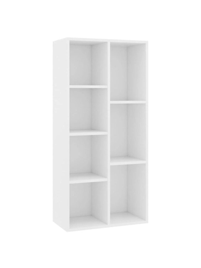 Книжный шкаф, белый, 50 × 25 × 106 см, инженерная древесина 2