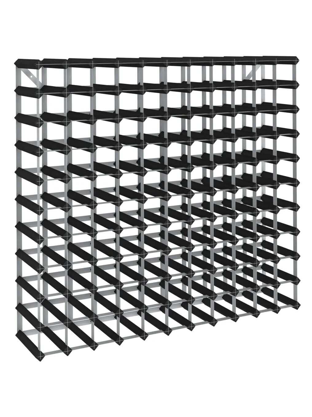 Wine rack for 120 bottles, black, solid pine wood