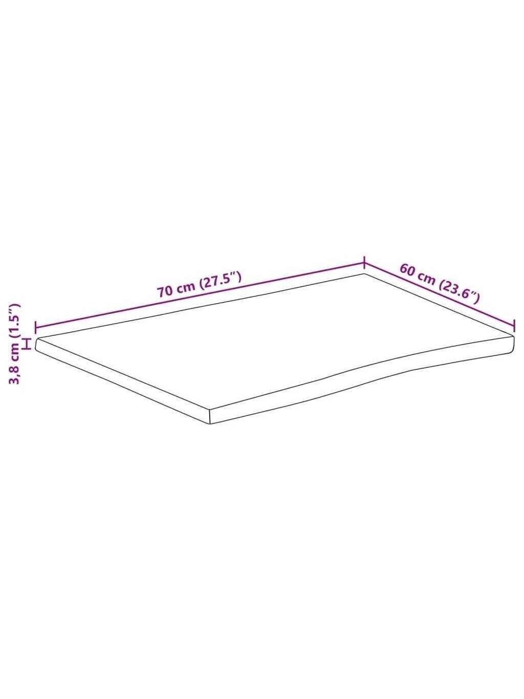 Tabletop, 70×60×3.8 cm, rectangular, solid acacia wood, with natural edges 7 Tabletop, 70×60×3.8 cm, rectangular, solid acacia wood, with natural edges 7