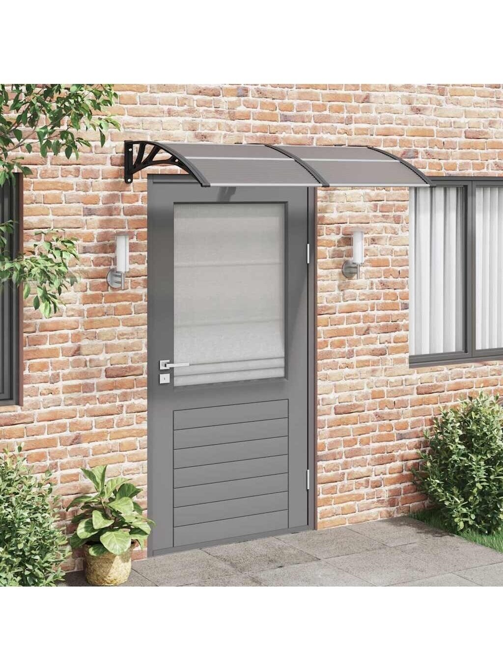 Stogelis durims, juodos spalvos, 150x75cm, polikarbonatas