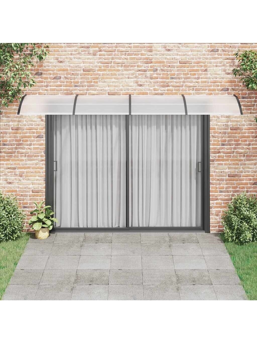 Door Canopy, Black, 400 × 100 cm, Polycarbonate 2