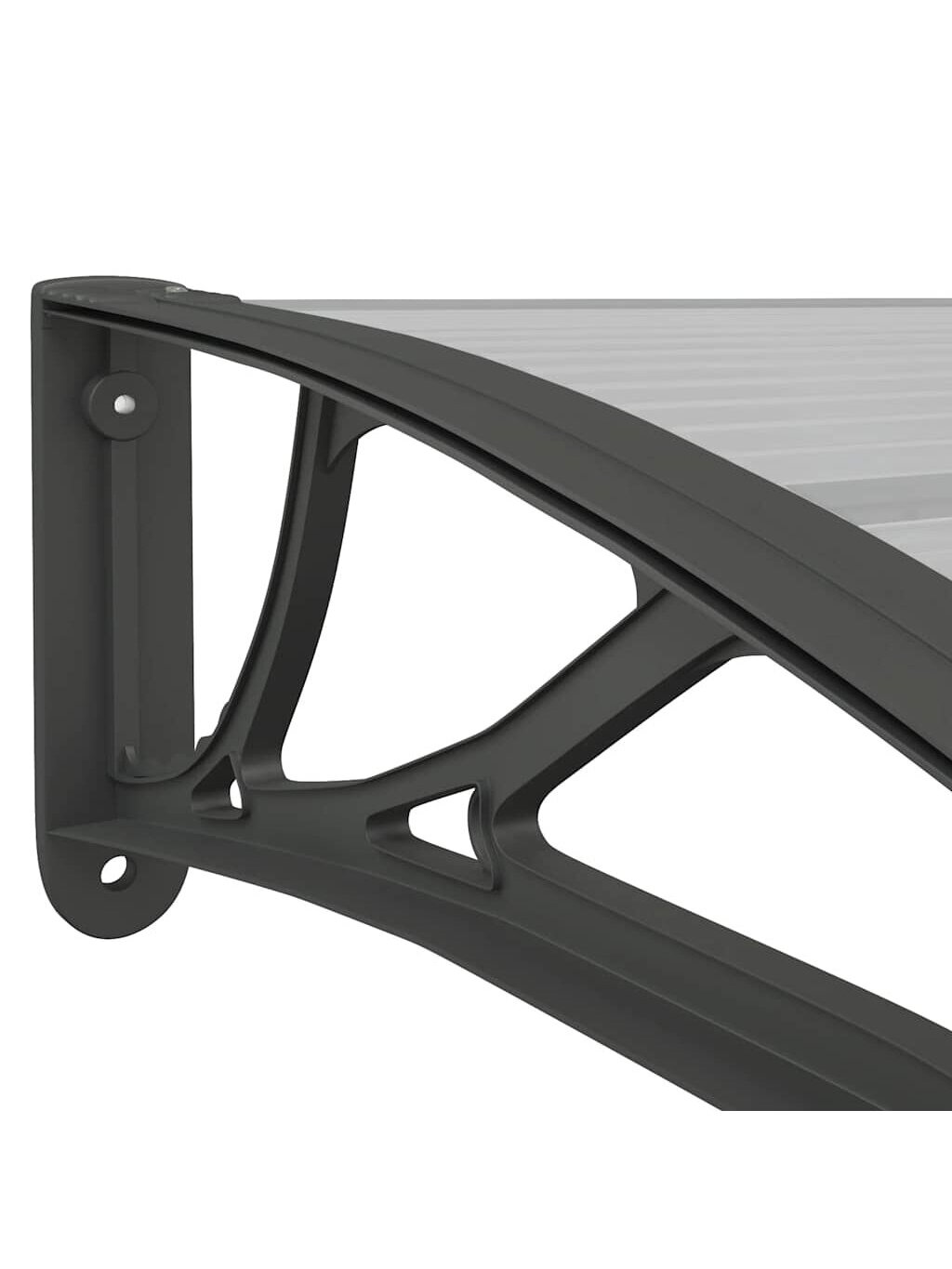 Door Canopy, Black, 400 × 100 cm, Polycarbonate 5