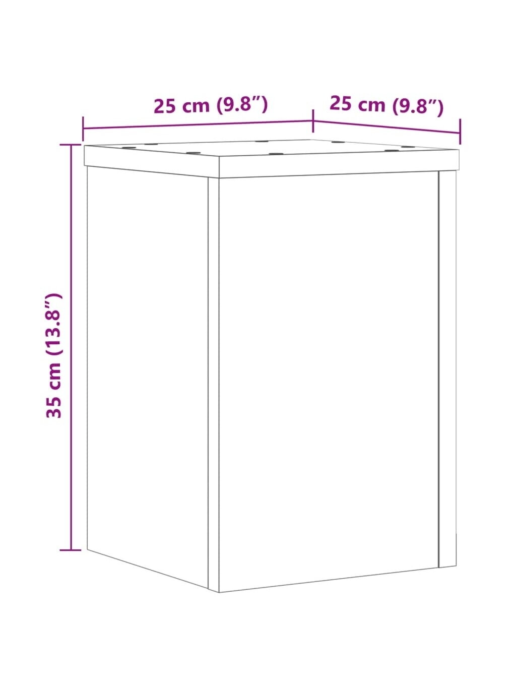 Stovai augalams, 2vnt., balti, 25x25x35cm, apdirbta mediena. 5