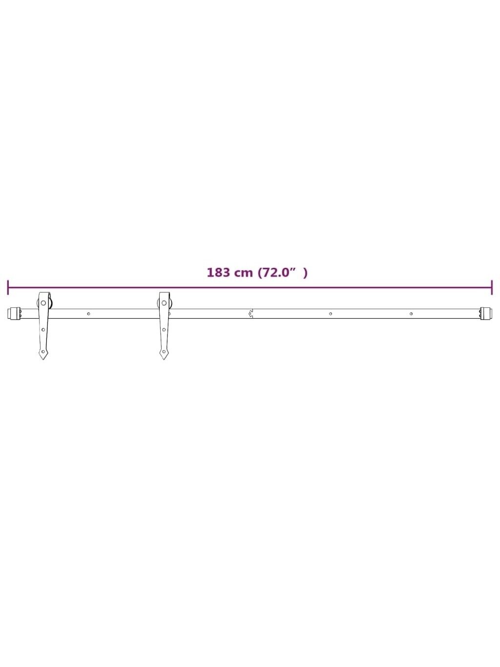 Sliding door hardware set, white, 183 cm, steel 6