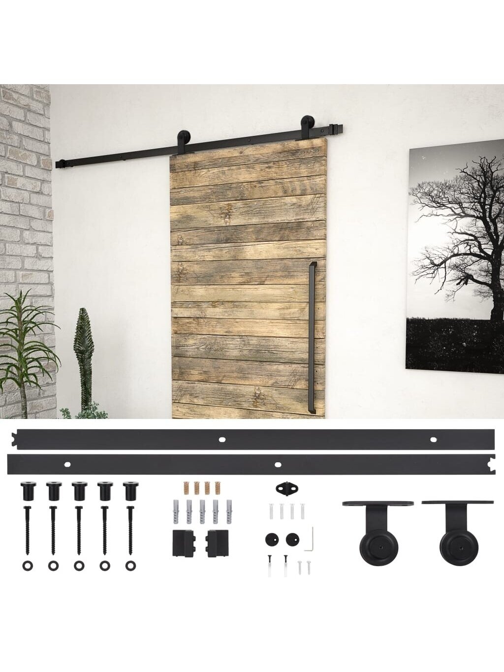 SKIEN liuguste tarvikute komplekt, must, 183 cm teras