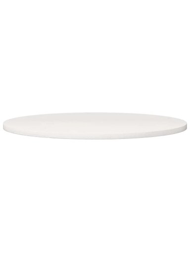 Blat stołu, biały, średnica 80 × 2,5 cm, lite drewno sosnowe