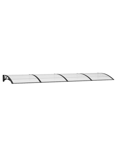 Ukse varikatus, must, 400 × 100 cm, polükarbonaat