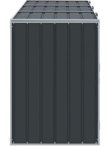 Storage shed for three bins, anthracite color, steel, 216 x 81 x 115 cm.