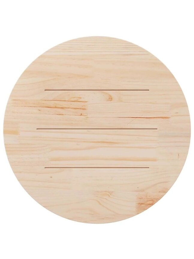 Tabletop, white, diameter 80 × 2.5 cm, solid pine wood 3