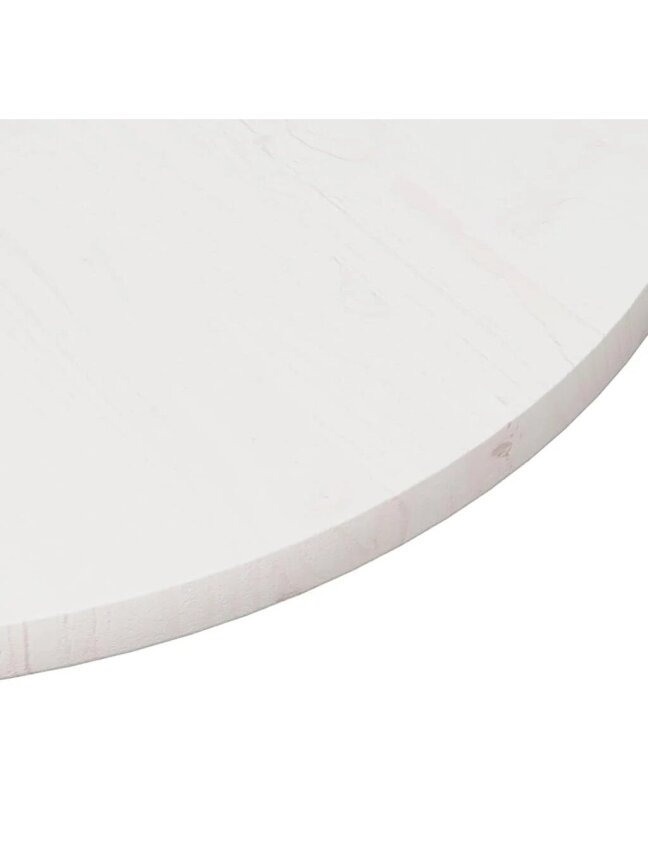 Tabletop, white, diameter 80 × 2.5 cm, solid pine wood 4