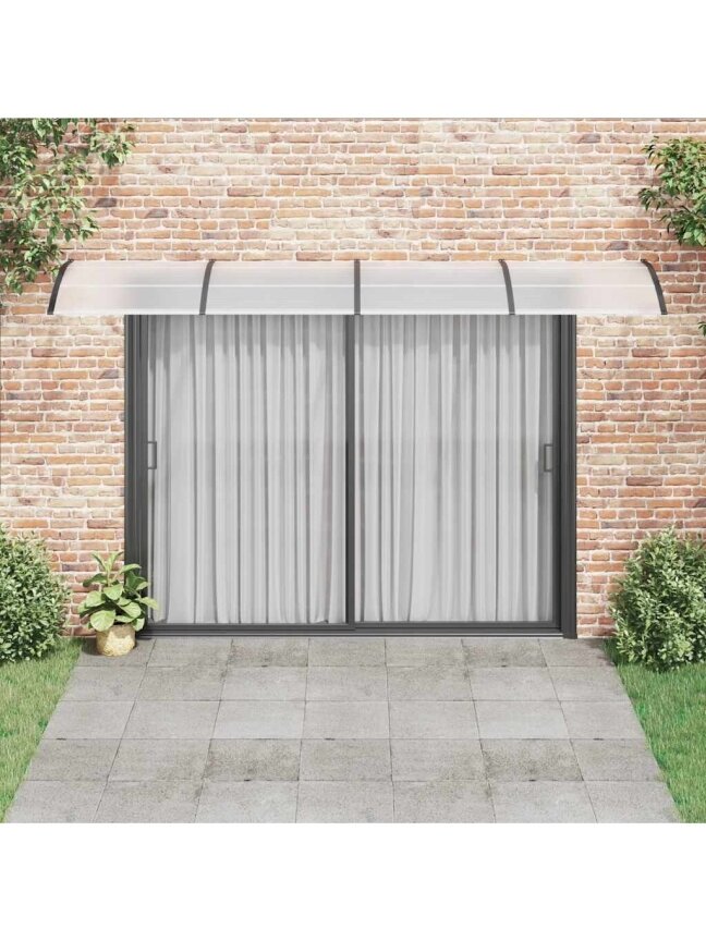 Door Canopy, Black, 400 × 100 cm, Polycarbonate 2
