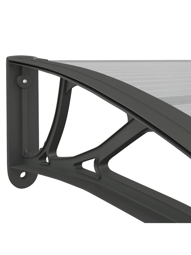 Door Canopy, Black, 400 × 100 cm, Polycarbonate 5