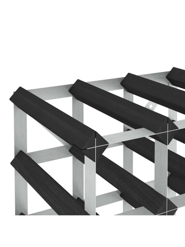 Wine rack for 120 bottles, black, solid pine wood 3
