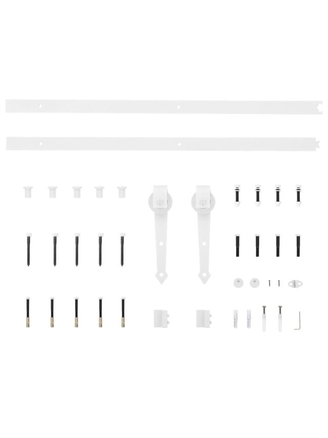Sliding door hardware set, white, 183 cm, steel 3