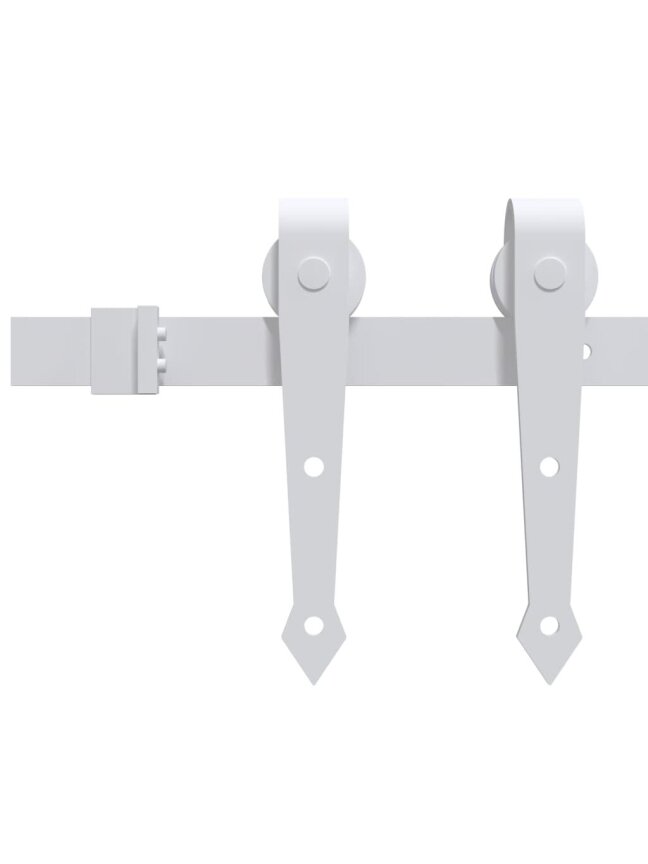 Sliding door hardware set, white, 183 cm, steel
