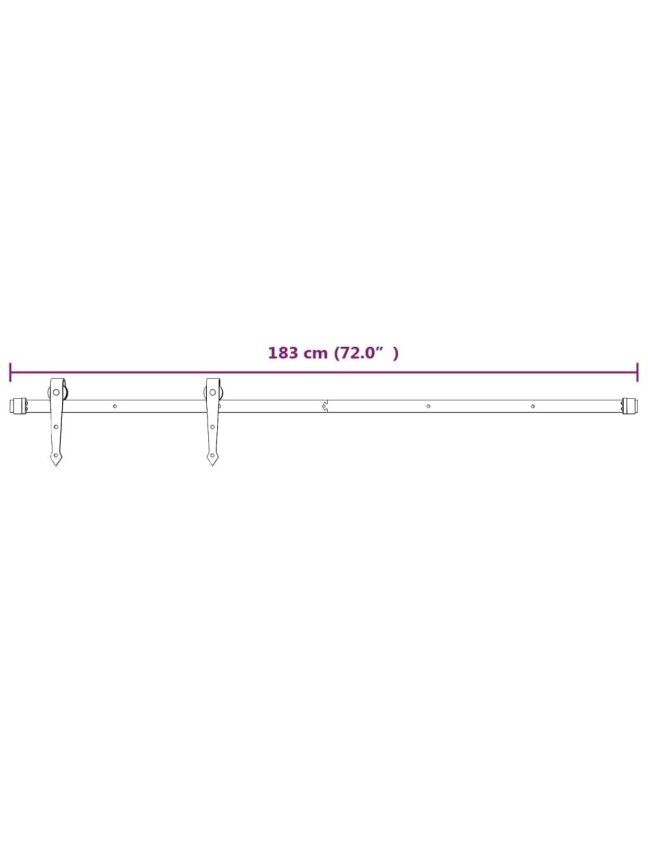 Sliding door hardware set, white, 183 cm, steel 6