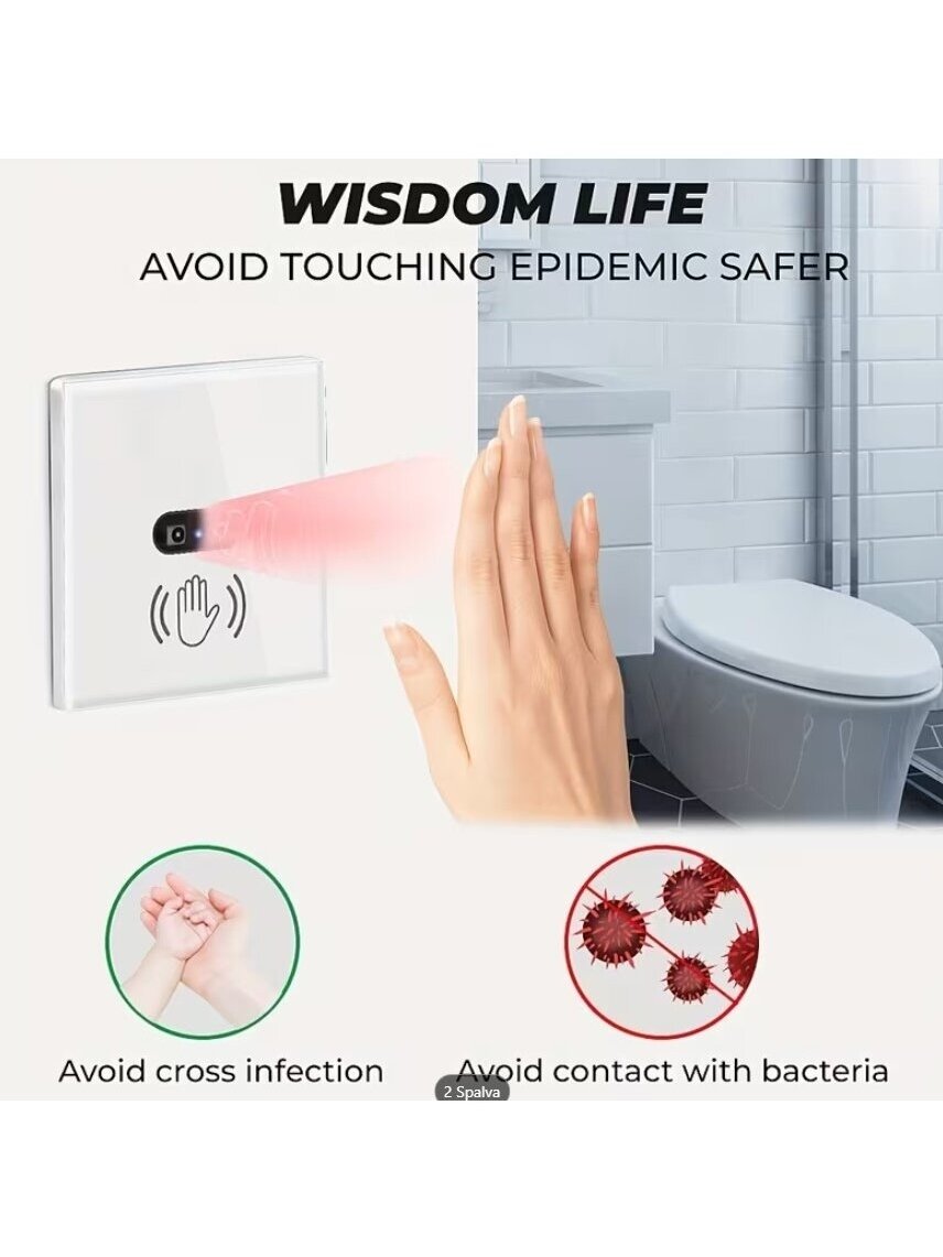 Glass Touch Switch with Infrared Sensor – 86 mm (Flush Mounted) 1