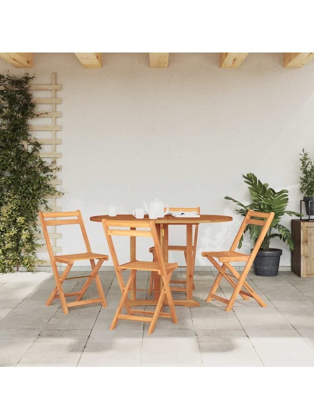 Folding garden table, 120×70×75 cm, solid teak wood 1