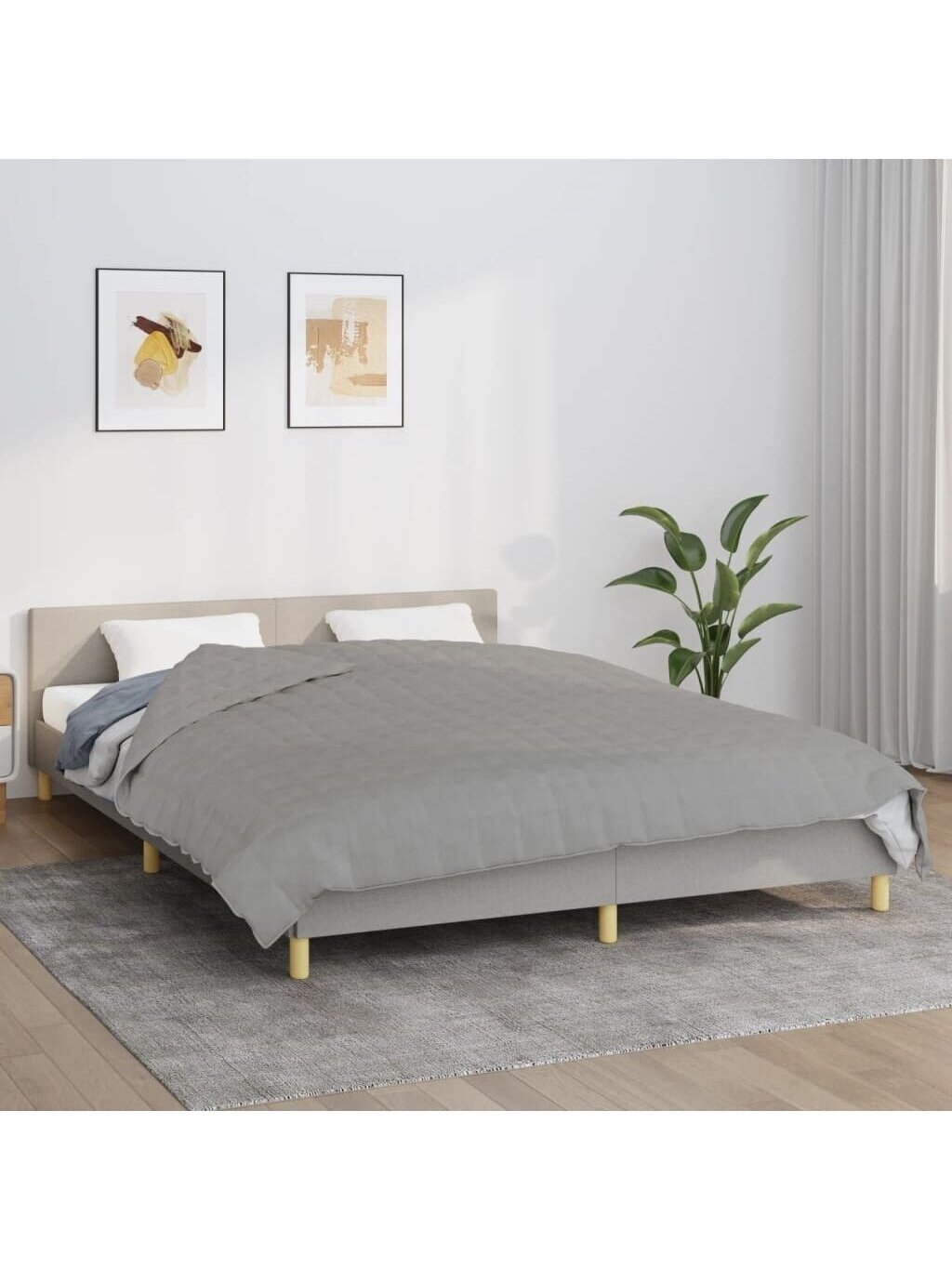 Sunki antklodė, pilkos spalvos, 220x235cm, audinys, 11kg
