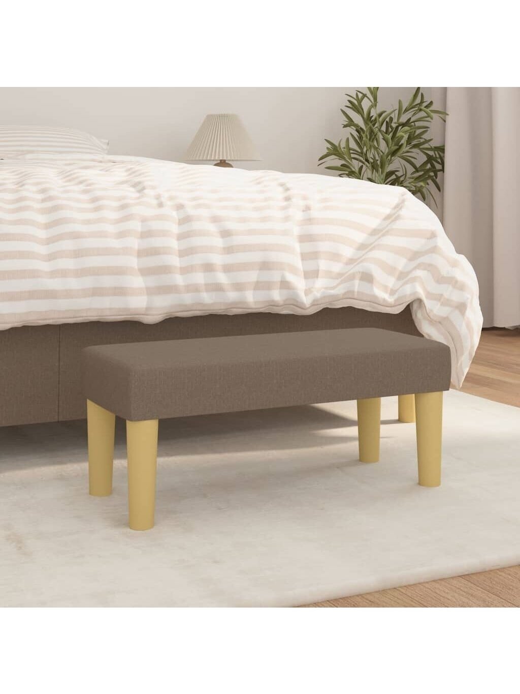 Bench, taupe, 70x30x30 cm, fabric 1