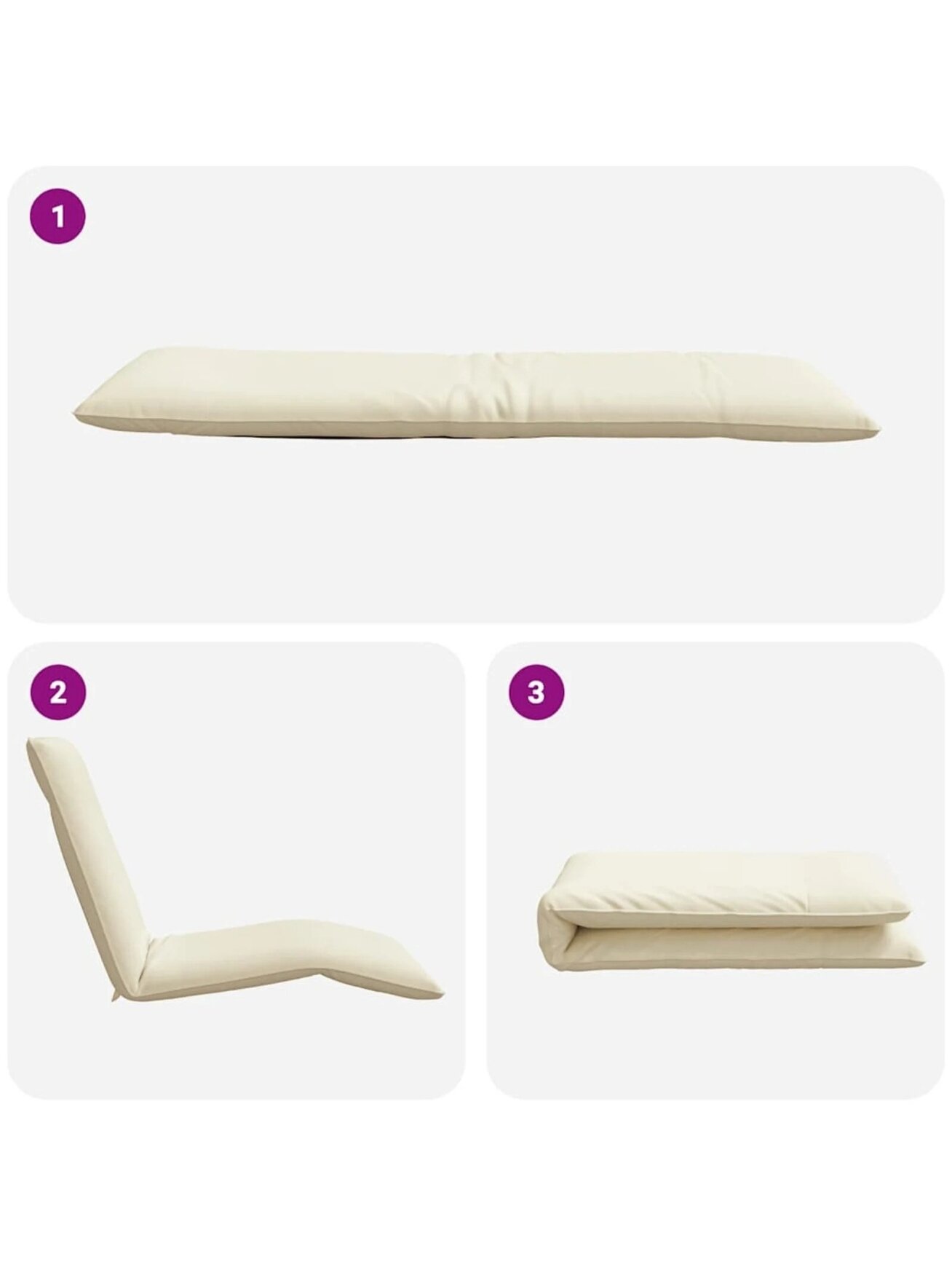 Folding sun lounger, cream color, Oxford fabric 6