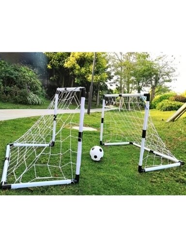 Sulankstomas dviejų dalių futbolo vartų komplektas su treniruočių taikiniu Sulankstomas dviejų dalių futbolo vartų komplektas su treniruočių taikiniu