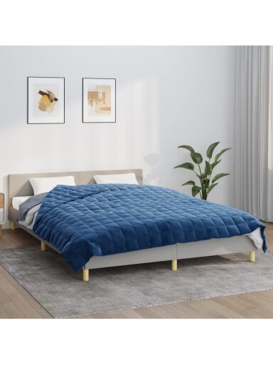 Sunki antklodė, mėlynos spalvos, 220x235cm, audinys, 15kg Sunki antklodė, mėlynos spalvos, 220x235cm, audinys, 15kg