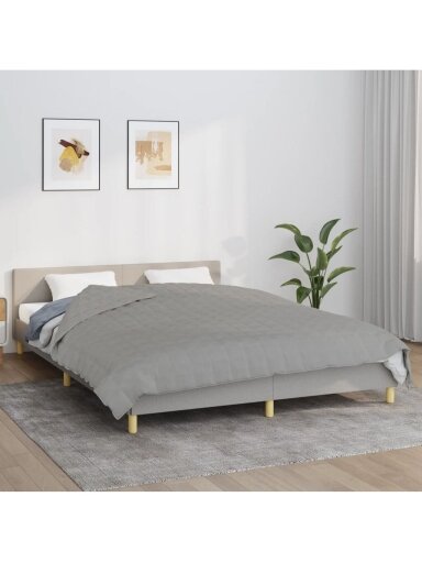 Sunki antklodė, pilkos spalvos, 220x235cm, audinys, 11kg Sunki antklodė, pilkos spalvos, 220x235cm, audinys, 11kg