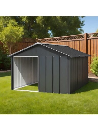 Buda dla psa, antracytowa, 116,5 x 153 x 81,5 cm, stal ocynkowana
