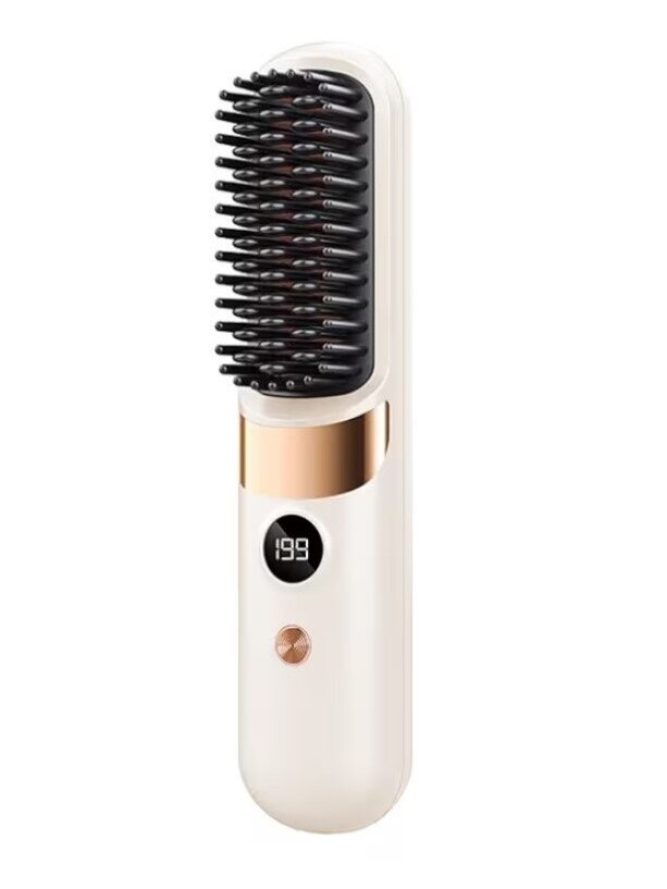 Cordless Ceramic Hair Straightening Brush with Three-Level Temperature Control 1