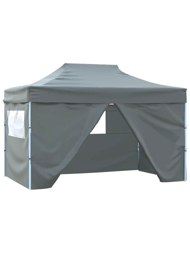 Folding Party Tent, Anthracite, 3 × 4 m, Steel 1 Folding Party Tent, Anthracite, 3 × 4 m, Steel 1