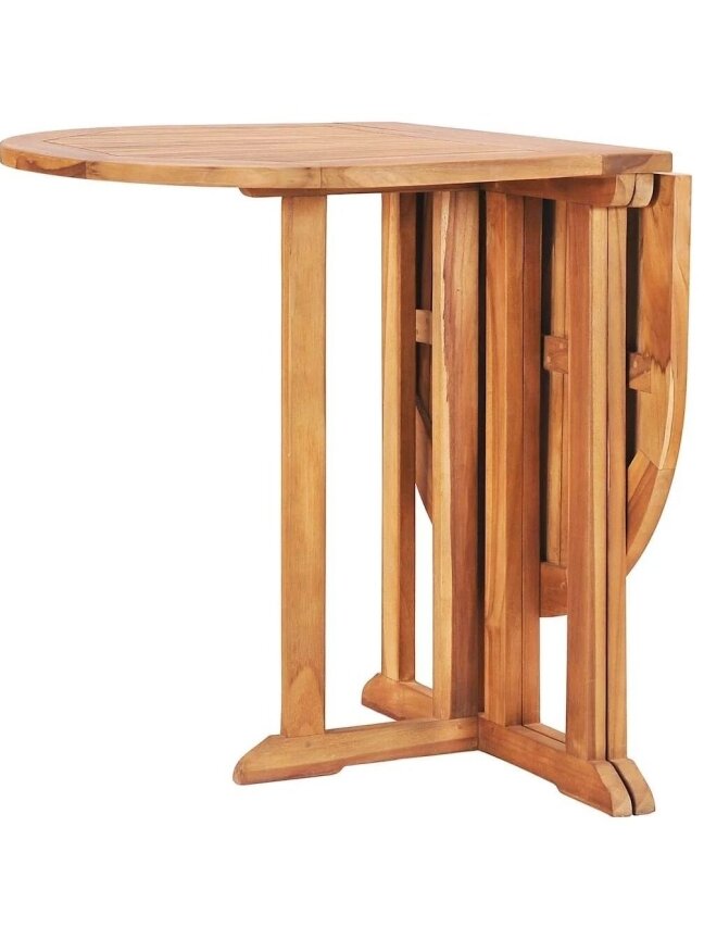 Folding garden table, 120×70×75 cm, solid teak wood 6