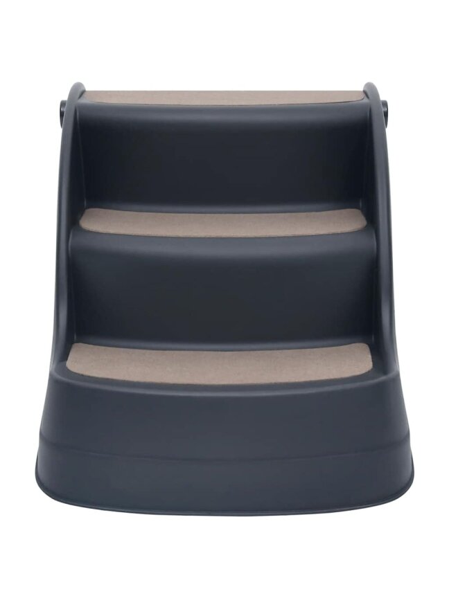 Folding Dog Stairs, Dark Gray, 3 Steps 2